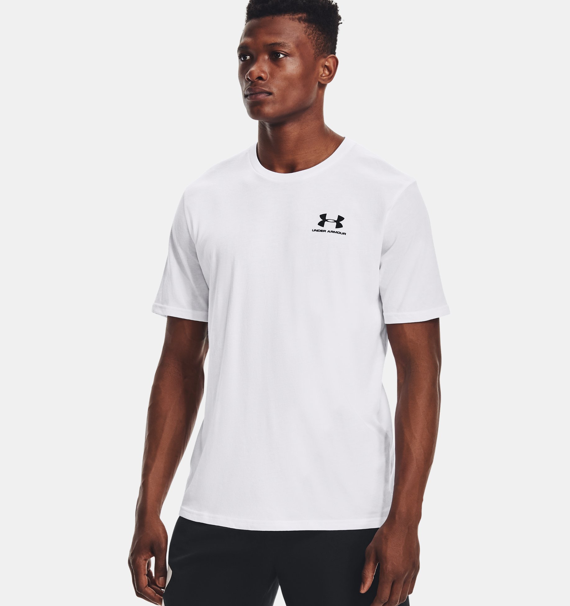 Men's UA Sportstyle Left Chest Short Sleeve Shirt, White, pdpZoomDesktop image number 0